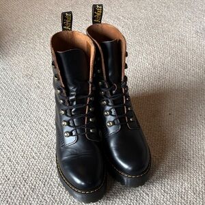 Dr. Martens Black Leona Lace Up Boots